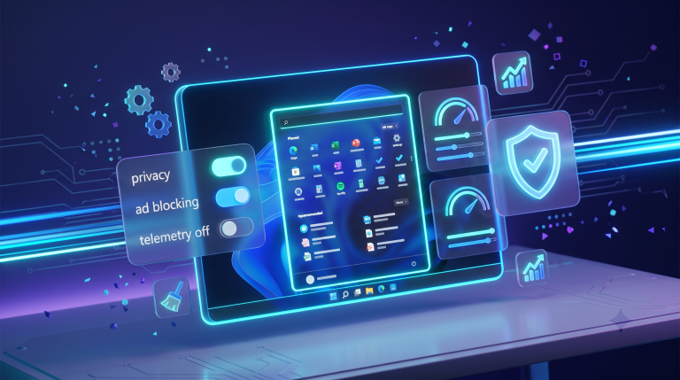 Windows 11 fără bloatware și telemetrie: Setările reale pe care le schimb pe un PC nou
